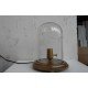 Bell Jar wood table lamp with edison bulb