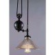 Industrial Pulley single pendant lamp with Edison bulbs