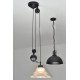Industrial Pulley single pendant lamp with Edison bulbs