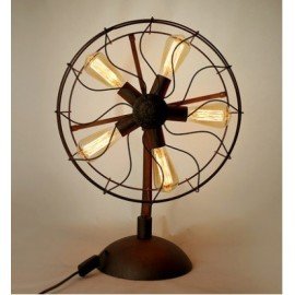 Industrial Retro Edison fan table lamp