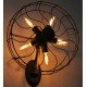 Applique design industriel rétro ventilateur avec ampoule edison