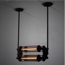 Industrial Vintage Edison 4 tube filament bulbs pendant lamp horizontal