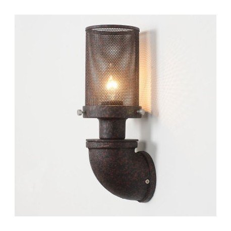 Industrial Iron Net Pipe wall lamp 