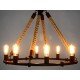 Industrial Vintage hemp rope chandelier pendant lamp