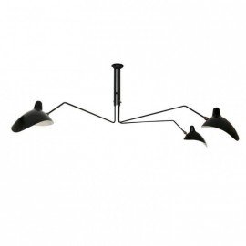 Serge Mouille MCL 3 arms rotating ceiling lamp