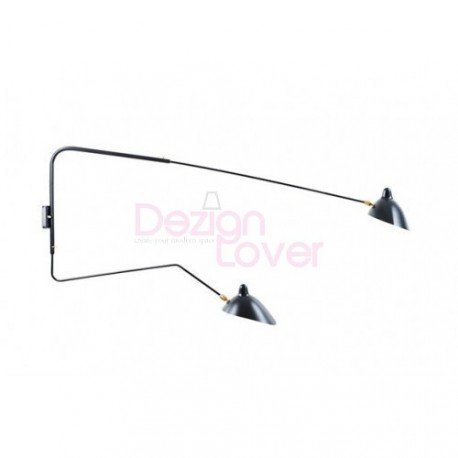Serge Mouille MCL 2 arms rotating wall lamp