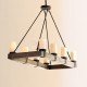 Arturo Rustic Vintage wood LED rectangular chandelier